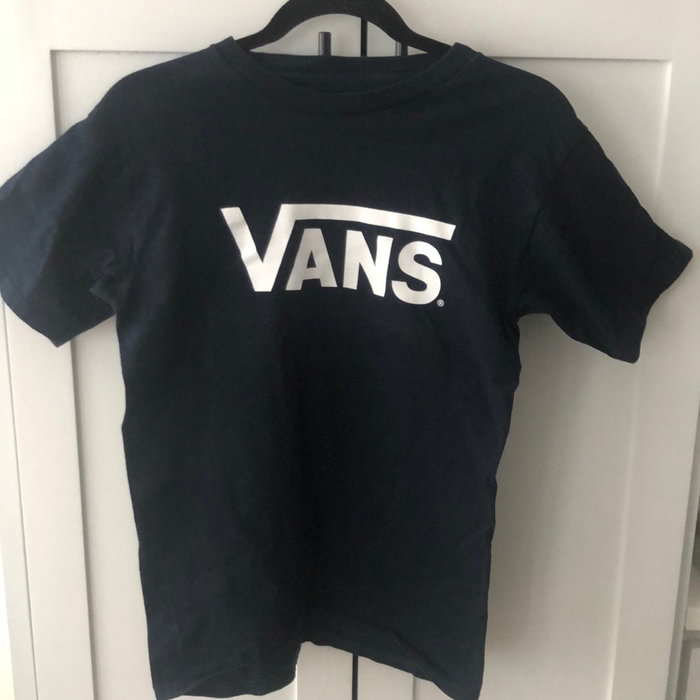 Vans T-shirt. Dark blue. White print